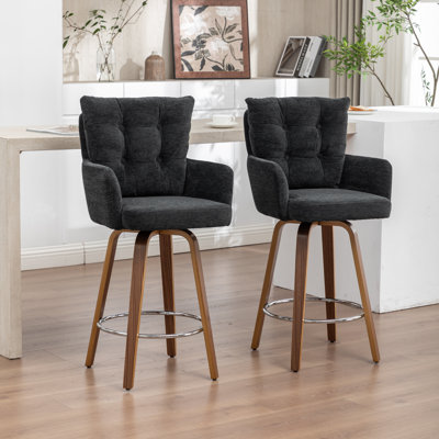 Zareon 27.95” Double-Layered Velvet-Padded Bar Stools