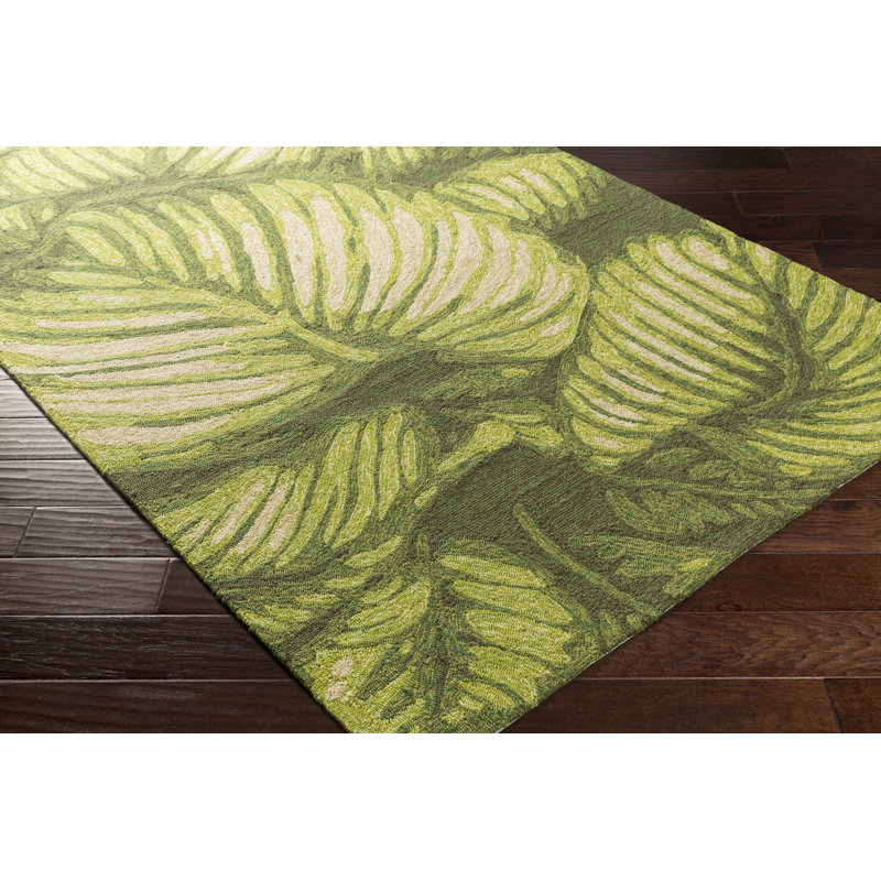Hand Hooked Floral Indoor Rug, Rectangle 3' x 5'