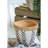 Set Of 2 Cement Planters With V Pattern, L:D10x8" S:D8