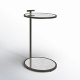 Erma Glass C Table End Table with Storage