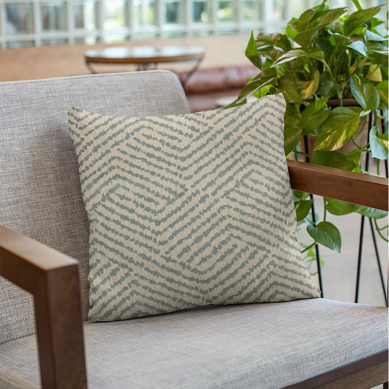 Maze Geometric Cotton Blend Reversible Throw Pillow, 26" x 26"