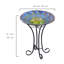  Solar Glass Peacock Feathers Bird Bath with Stand