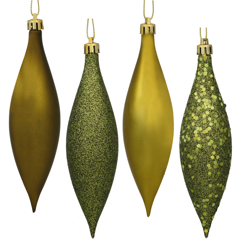 Ornement faîteau à quatre finitions sans motif, H 5,5 po x l 2 po x P 2 po, Olive