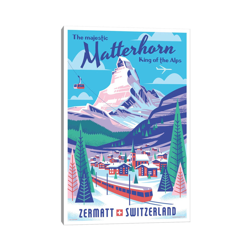 «Matterhorn Suisse Travel» par Jim Zahniser - impression, H 18 po x l 12 po x 1,5 po