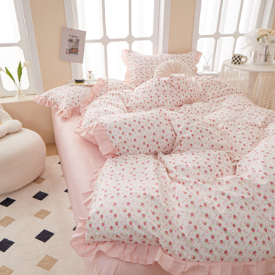 Microfiber Floral Print Comforter Set