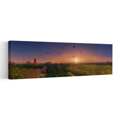 Balloons Over Bagan by Felipe Souto - Wrapped Canvas Panoramic Print