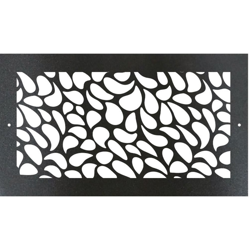 Registre de plancher à visser en métal. Ouverture de conduit 4 x 10 (au total 6 x 12) - Conception goutte de pluie