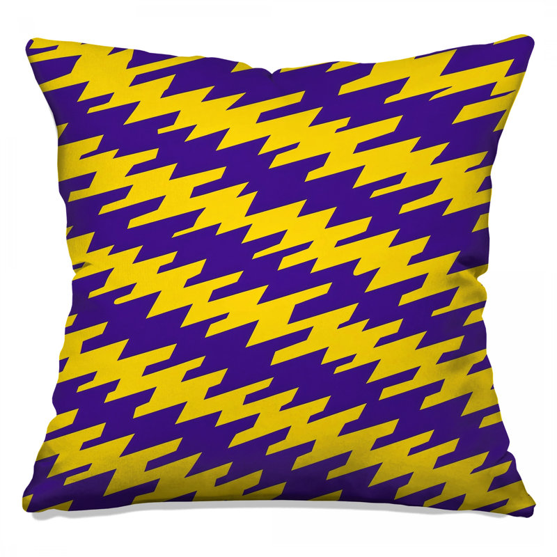 Coussins décoratifs à double face jaune zigzag, 26 x 26 pouces