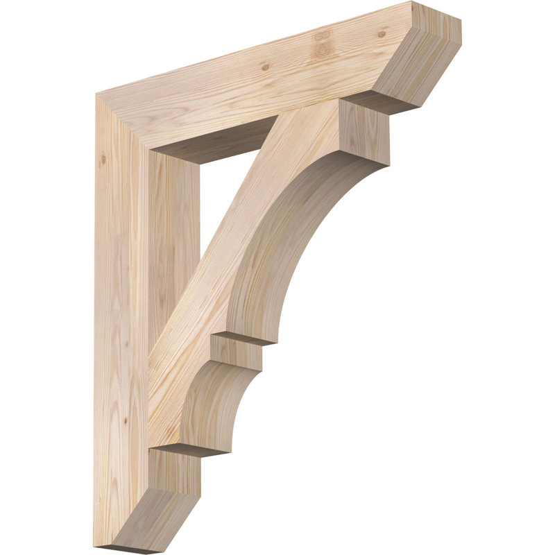H 6 po x l 40 po x Support en bois / corbeau, H 34 po x l 5,5 po x P 30 po, Sapin de Douglas, Lisse