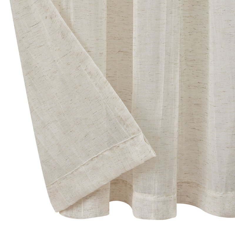 Solid Semi-Sheer Curtain Panels, Natural, 50" W x 108" H