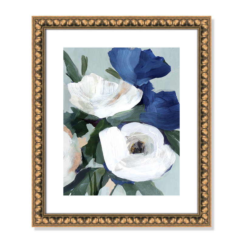 Printemps éternel II - Cadre photo, reproduction d'art sur papier Fine Art, Papier avec cadre à perles dorées