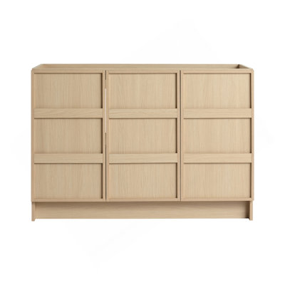 48" Freestanding Bathroom Vanity & 3 Soft-Close Cabinet Doors, Plywood, Dune Oak -Excluding Sink