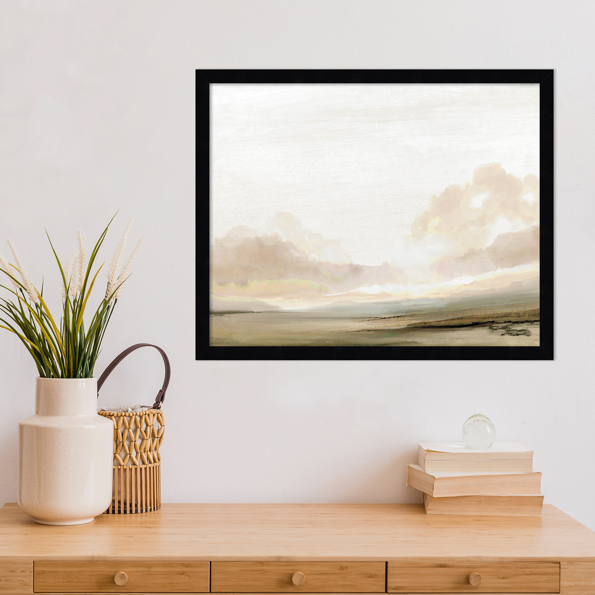 Southern Landscape by Dan Hobday, Black, 17" H x 21" W x 1" D