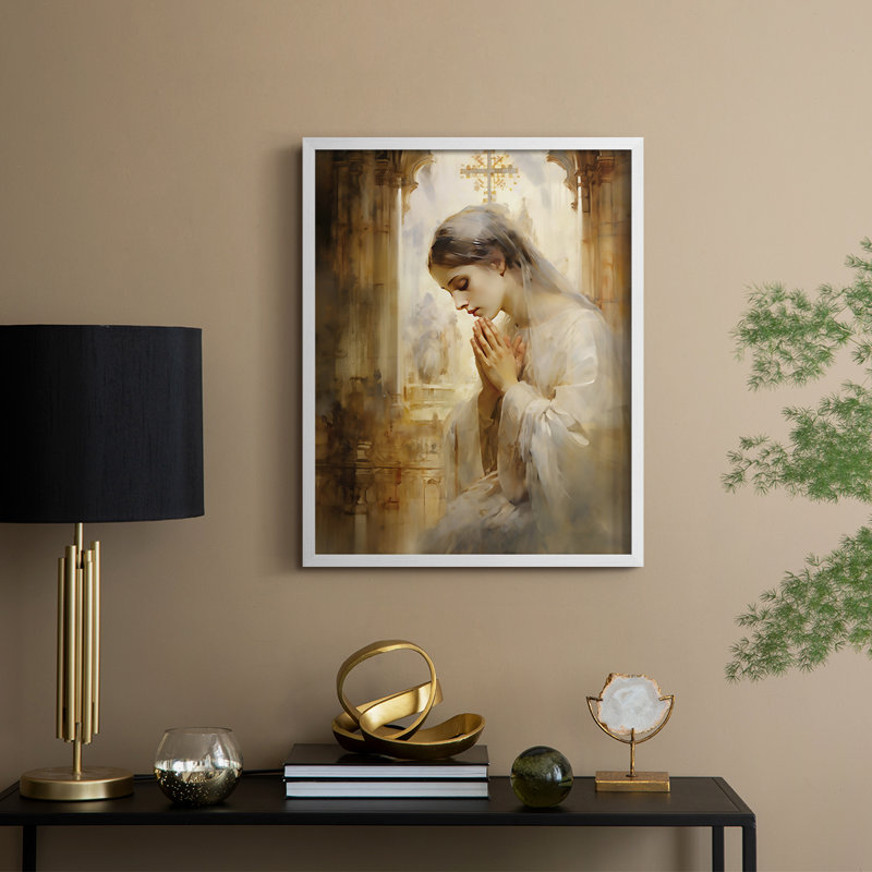 WOMEN Series dxci - reproduction encadrée de qualité supérieure - prête à être accrochée - aucun clou requis, Blanc