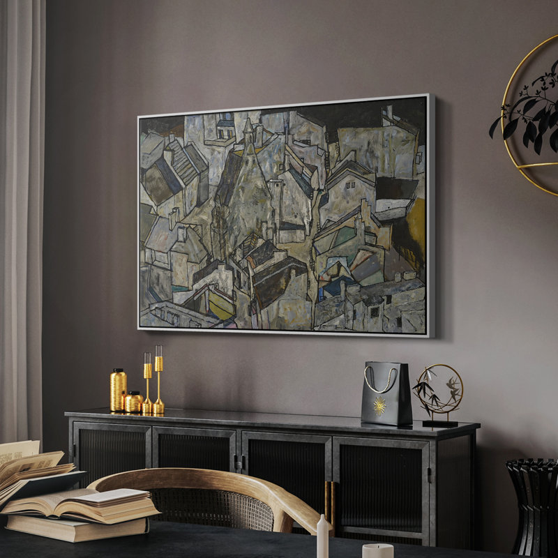 «Mödling II» par Egon Schiele, 26 x 40, Blanc