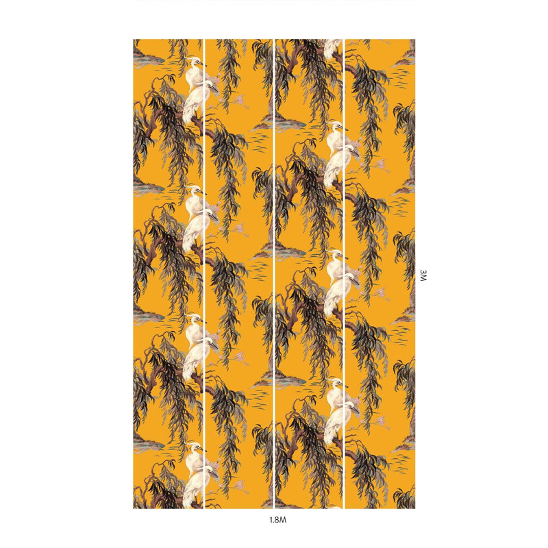 Zeus 9.84' L x 70.87" W Wallpaper Roll, Ochre