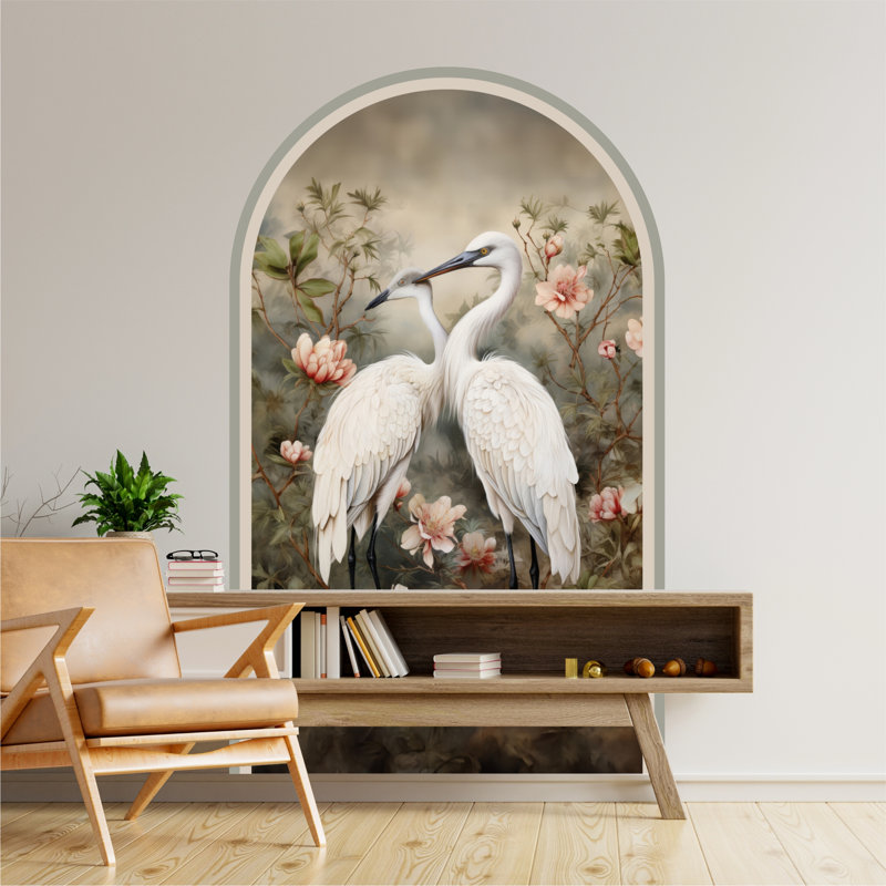 Great Blue Heron Peel and Stick Decal, Extra Large Non-Wall Damaging Wall Decal, 71" H x 40" W