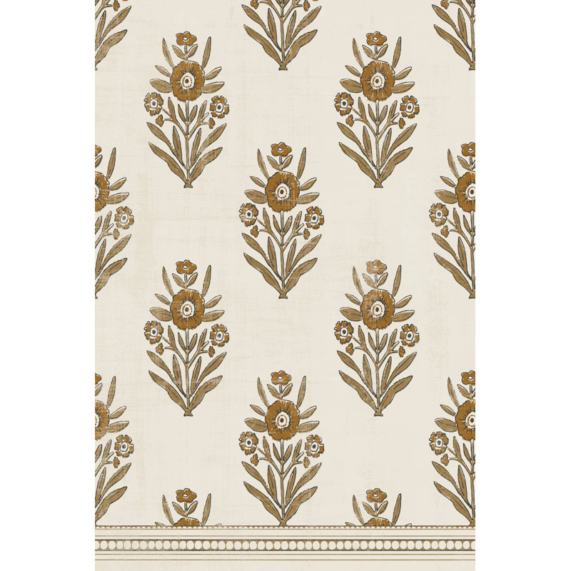 Block Print Blooms II by Victoria Barnes - Wrapped Canvas Print, 91cm H x 61cm W