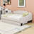 Full-Size Linen Upholstered Daybed with Twin Trundle