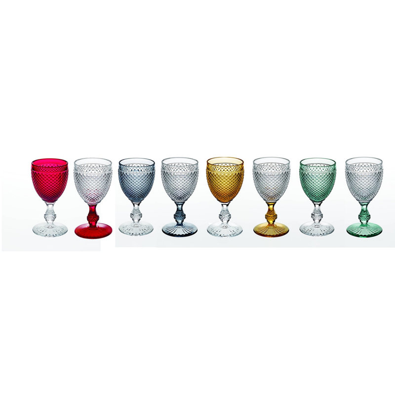 Bicos Handmade Wine Glass, Clear/Amber