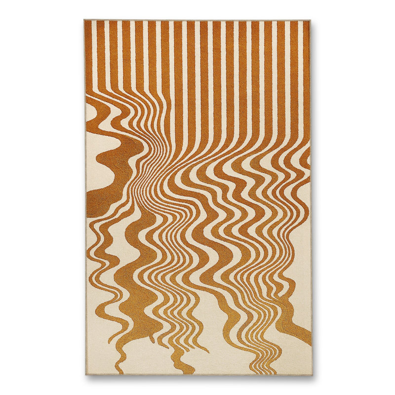 Tapis vert tissé à rayures Mosso, 3 pi 11 po x 5 pi 11 po