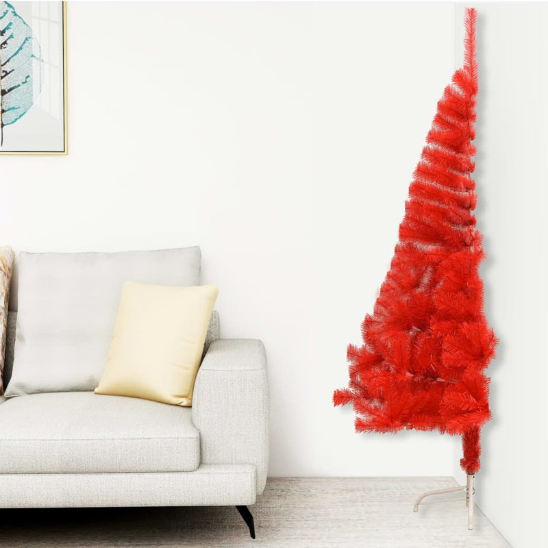 Arbre de Noël artificiel en forme de demi-cercle avec support PET, H 8 pi, Or
