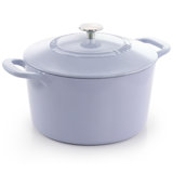 Martha Stewart 7 Quart Enameled Cast Iron Dutch Oven With Lid In Yellow Ombre