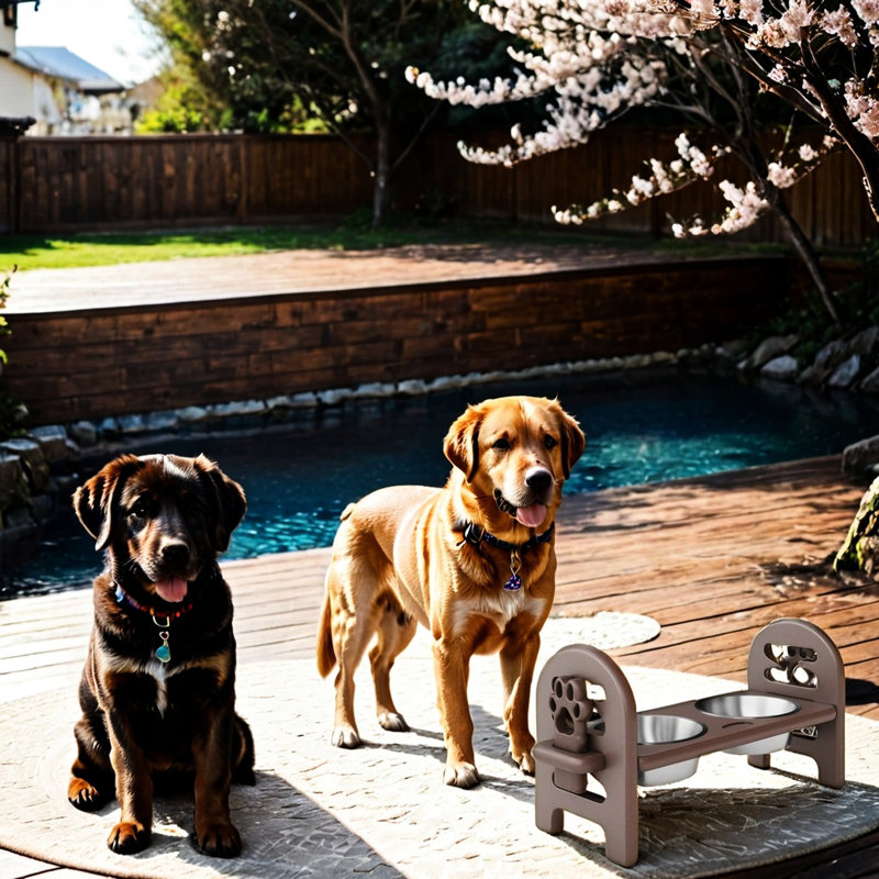 Bol ajustable brun pour animaux de compagnie