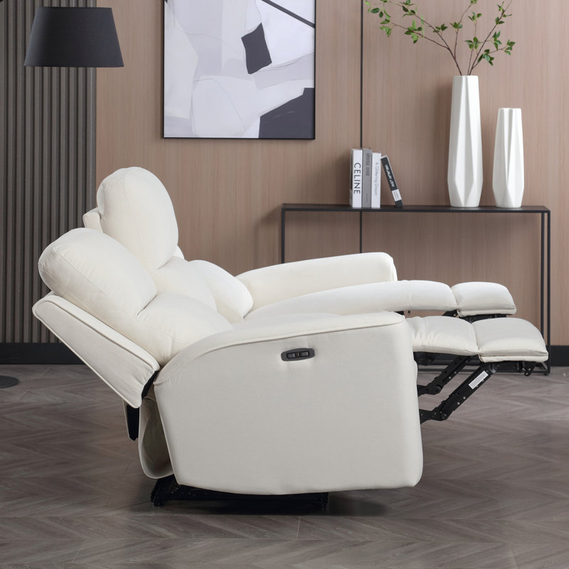 Ensemble de salon inclinable électrique en microfibre 3 pièces Divona