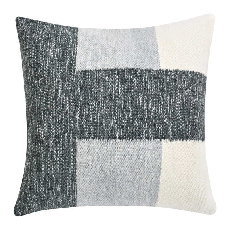 Geometric Throw Pillow Cover & Insert, Charcoal, 22"H x 22"W, Square