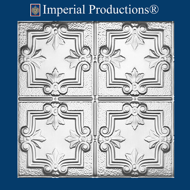Carreau de plafond en métal argenté 2 pi x 2 pi