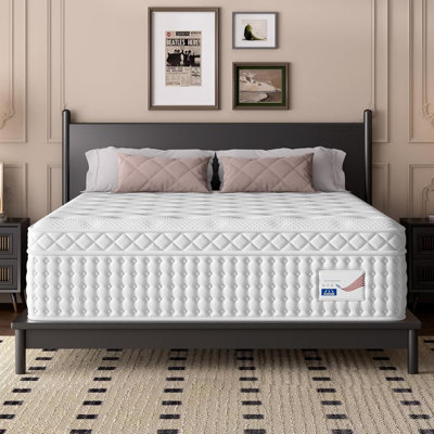 14 Inch King Hybrid Mattress - Memory Foam & Pocket Spring Medium Firm Mattress With Euro Top | Lumbar Support, Quiet Breathable, Certipur-Us Certified, Fiberglass-Free