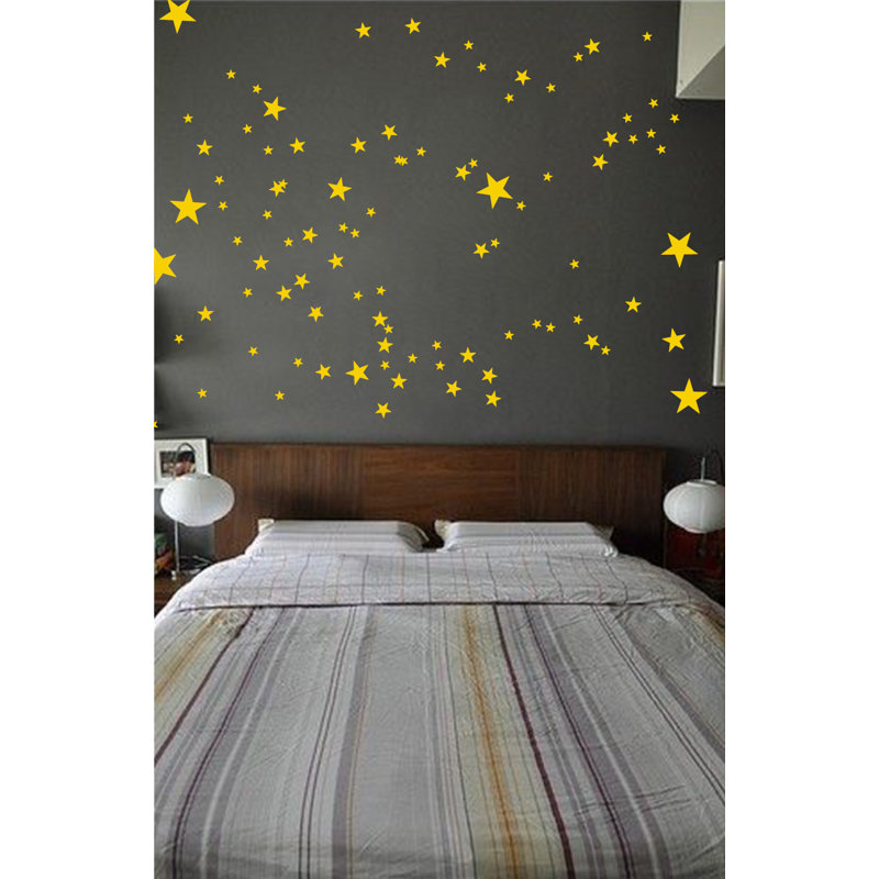 Adhésif décoratif étoiles, Jaune clair, H 24 po x l 27 po x P 0,01 po