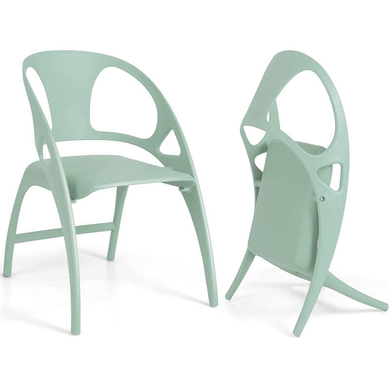 Adalgira Slat Back Folding Side Chair, Green