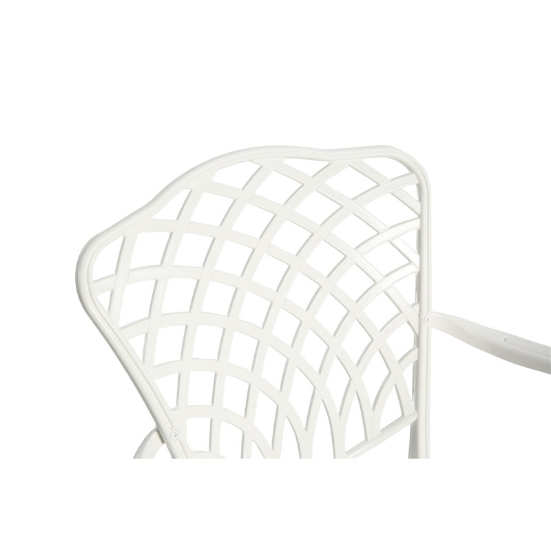 3 Piece Patio Bistro Set Cast Aluminum Bistro Table And Chairs Set Of 2 With Umbrella Hole, White