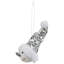 6" Smiling Snowman Head Wearing A Silver Sequin Santa Hat Christmas Ornament