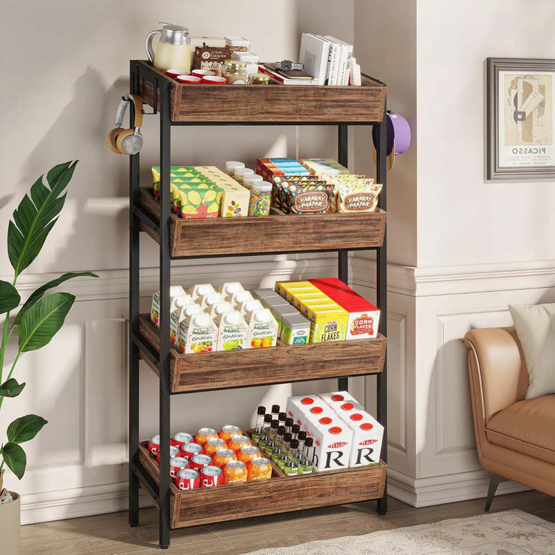 4-Tier Retail Display Rack with Hooks