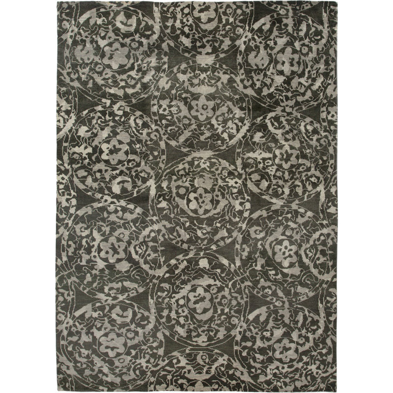 Grey Transitional Wool Rug - 7'9" x 9'