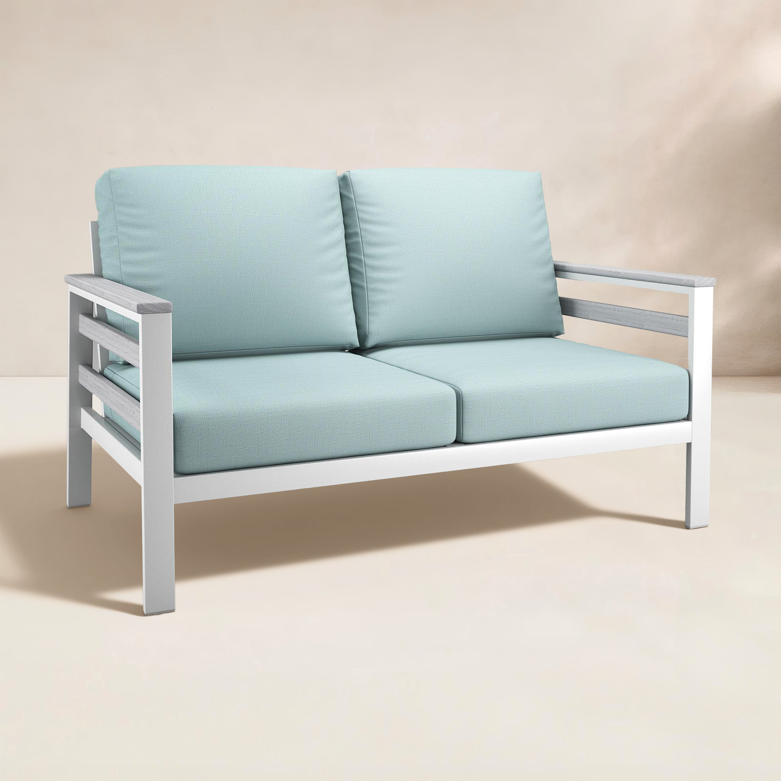 Townsend 55" Sunbrella® Patio Loveseat, Bliss Dew