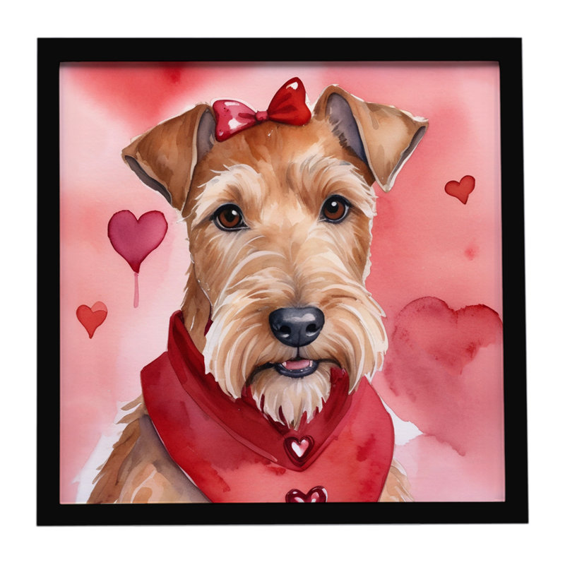 Irish Terrier My Valentine Framed Metal Print