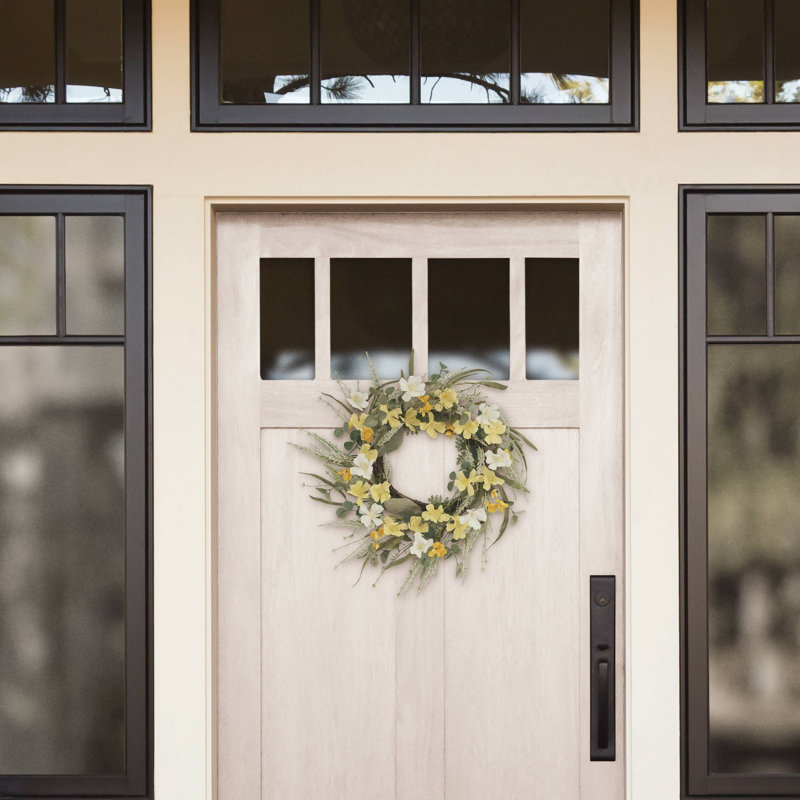 24" Artificial Dogwood Floral Spring Wreath