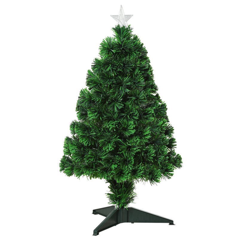 2. Tall Pre-Lit Douglas Fir Tabletop Artificial Christmas Tree With Realistic Branches, Fiber Optic LED Lights And 85 Tips,