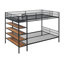  Metal Bunk Bed With 5-Tier Shelves, Black-1206239764