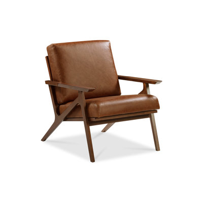Woodcroft Leather Tan Dark Walnut