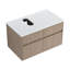  Modern Walnut Wall Mounted Bathroom Vanity Base Cabinet, Soft Close Doors & Drawer