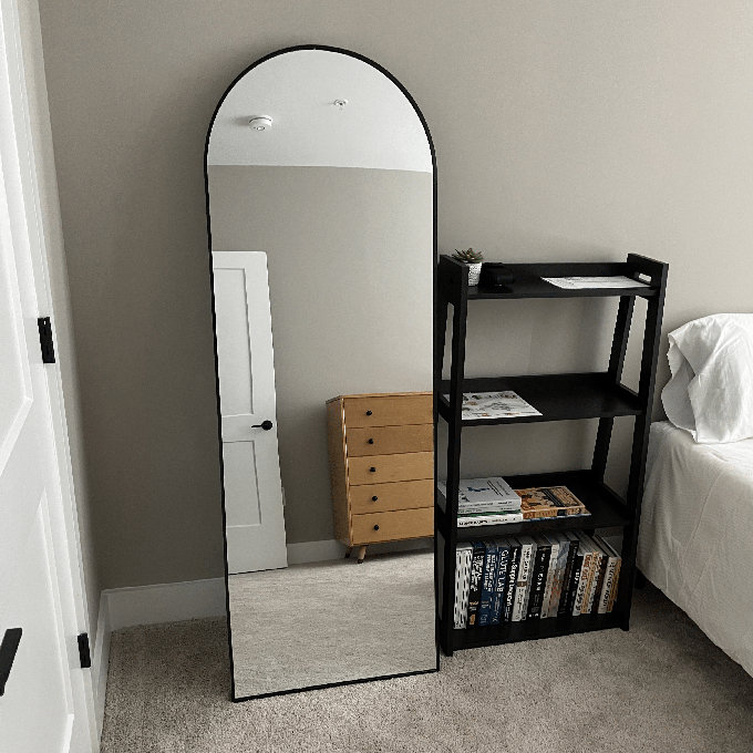 Arched Full Length Mirror Large Floor Mirror - Gold, 64" x 21"