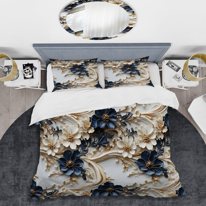 Ensemble de housse de couette Victorian Opulence, Housse de couette pour grand lit et 2 taies décor