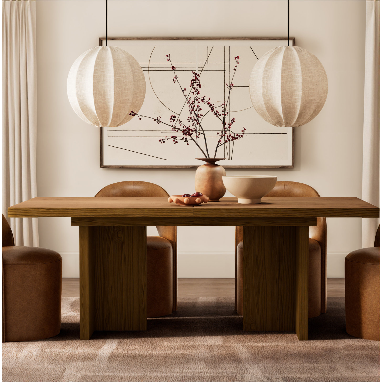 Crosby 78" Extendable Dining Table, Oak