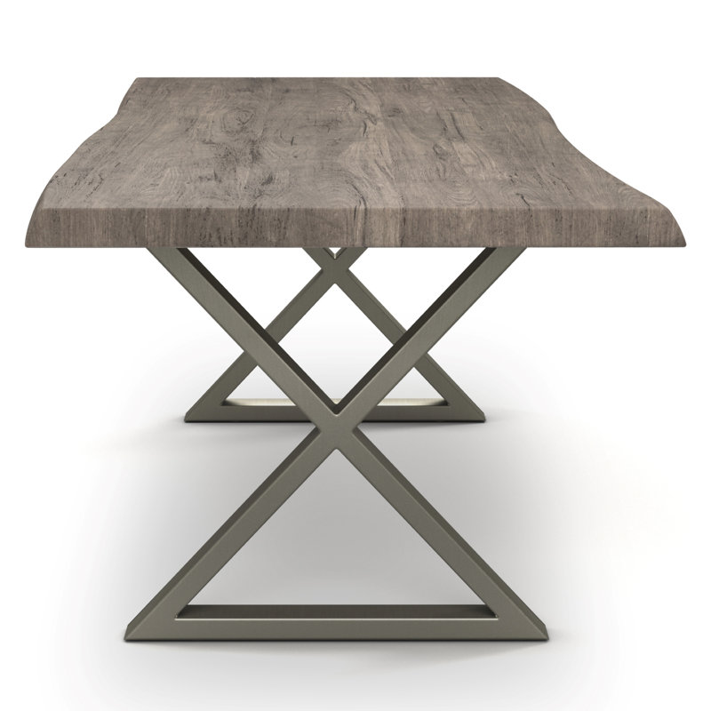Table de salle à manger Colin, Étain, Gris jet de sable, L 40 po x L 92 po