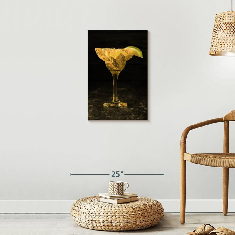 Cocktail rétro sur toile, H 24 po x l 16 po x P 1,25 po